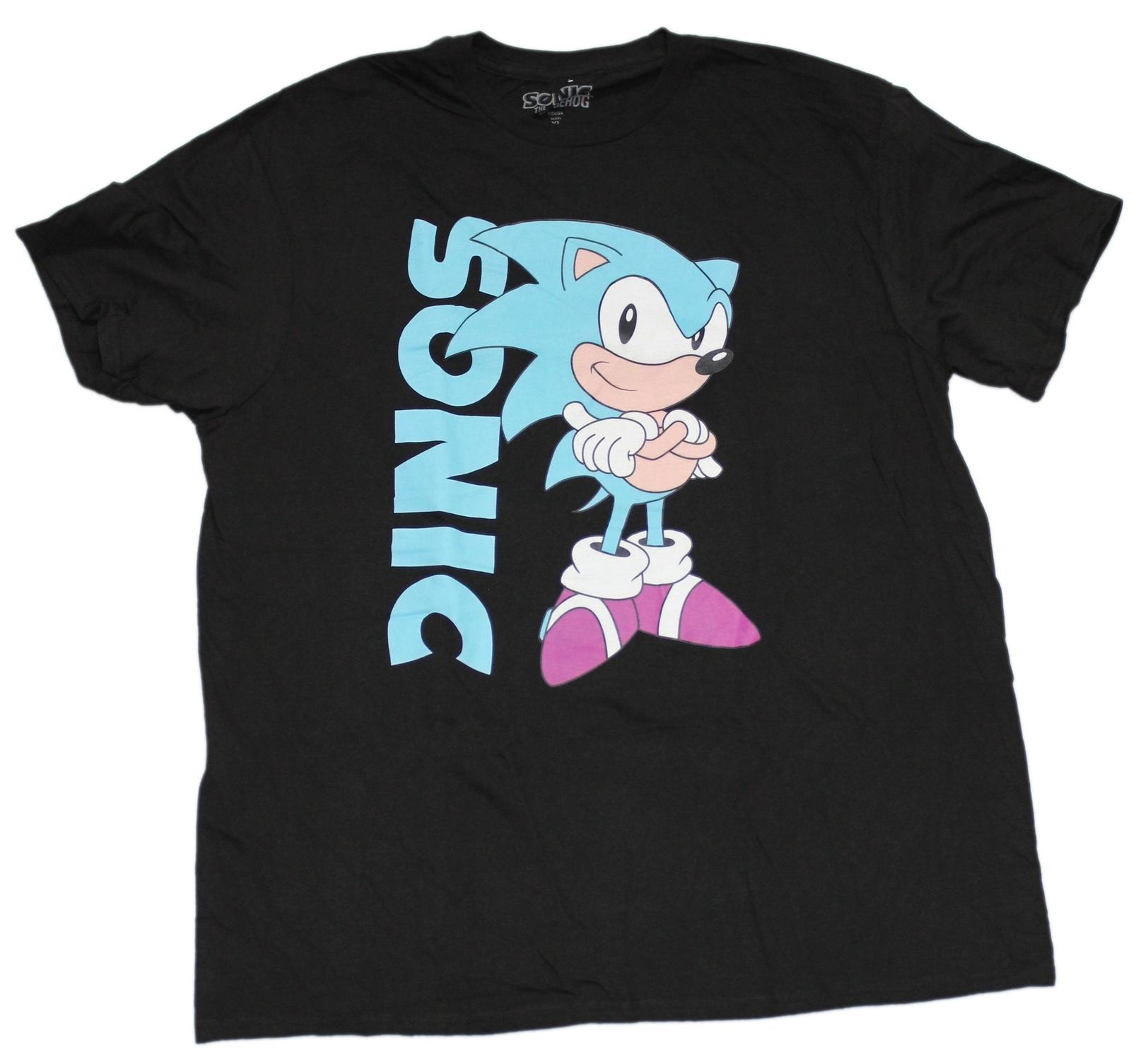 Sonic the Hedgehog New Adult T-Shirt - Arms Folded Vertical Name XXXXL