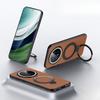 Huawei Mate70pro Phone Case Stand Magnetic Suction HUAWEI Anti-drop M70 Men's Top Layer Cowhide Case