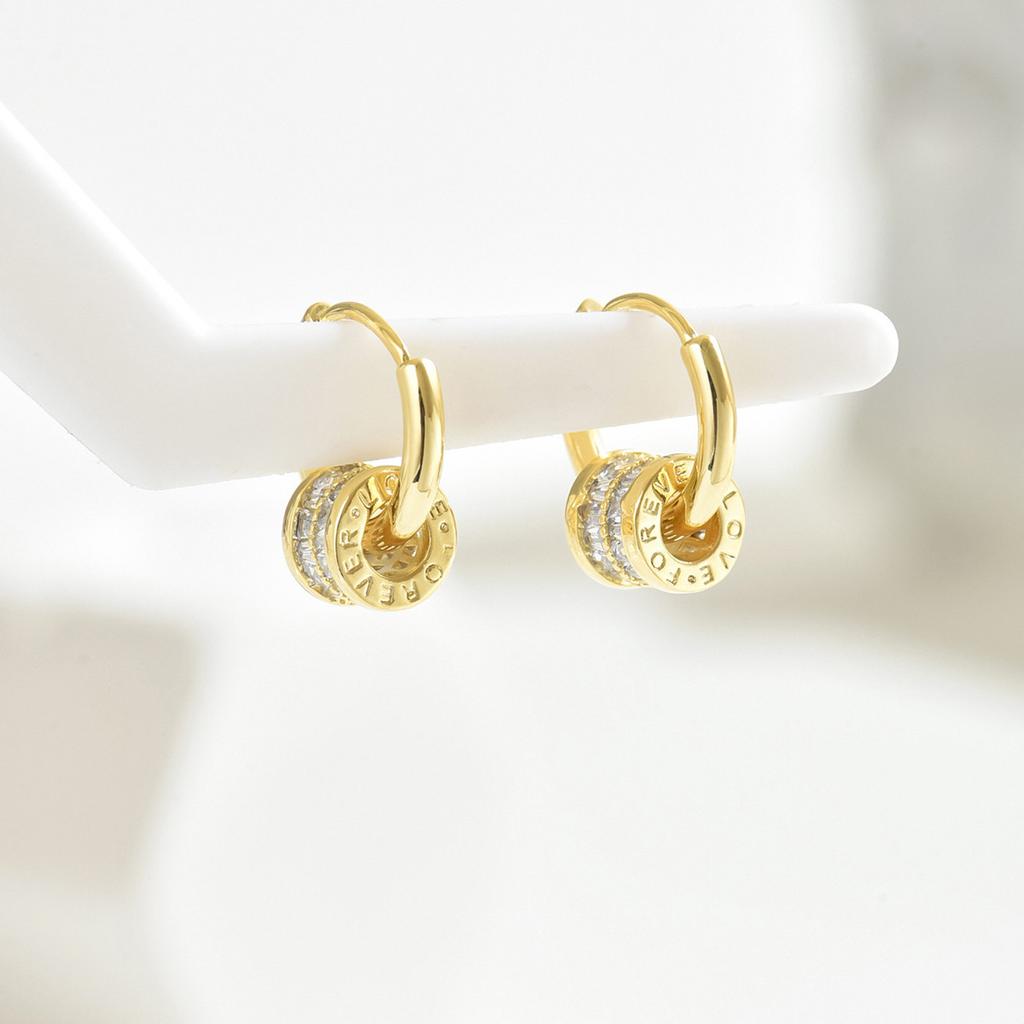 Women All Match Zircon Lettering Ear Clip Earring