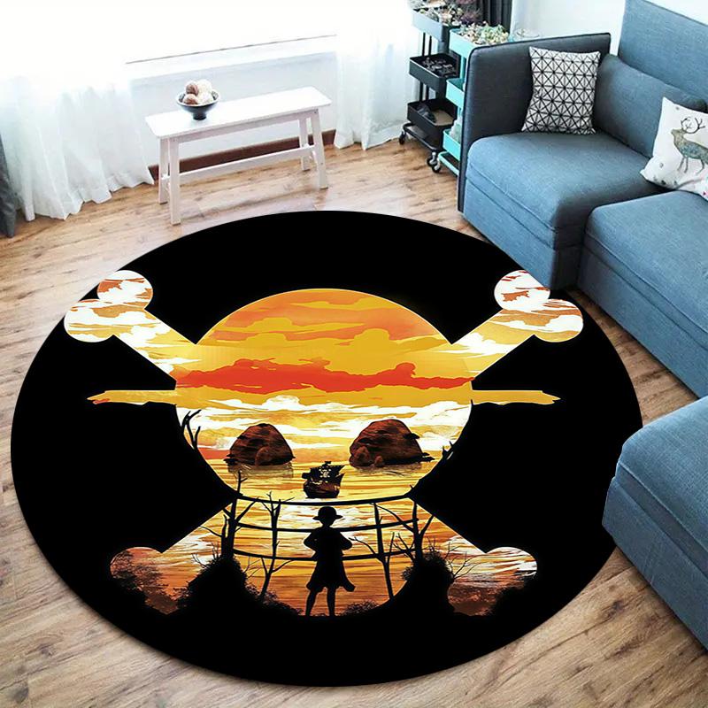 Luffy D Round Area Rug Carpet Rug For Living Room Bedroom Sofa Playroom Decor Nonslip Floor Mat