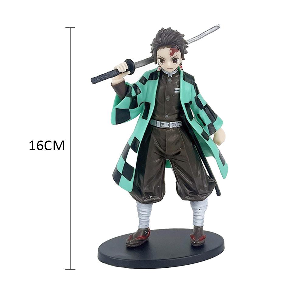 Demon Slayer Kimetsu No Yaiba Action Figure Set - Kamado Tanjirou with Sword Agatsuma Zenitsu And Nezuko as Warrior PVC Model To