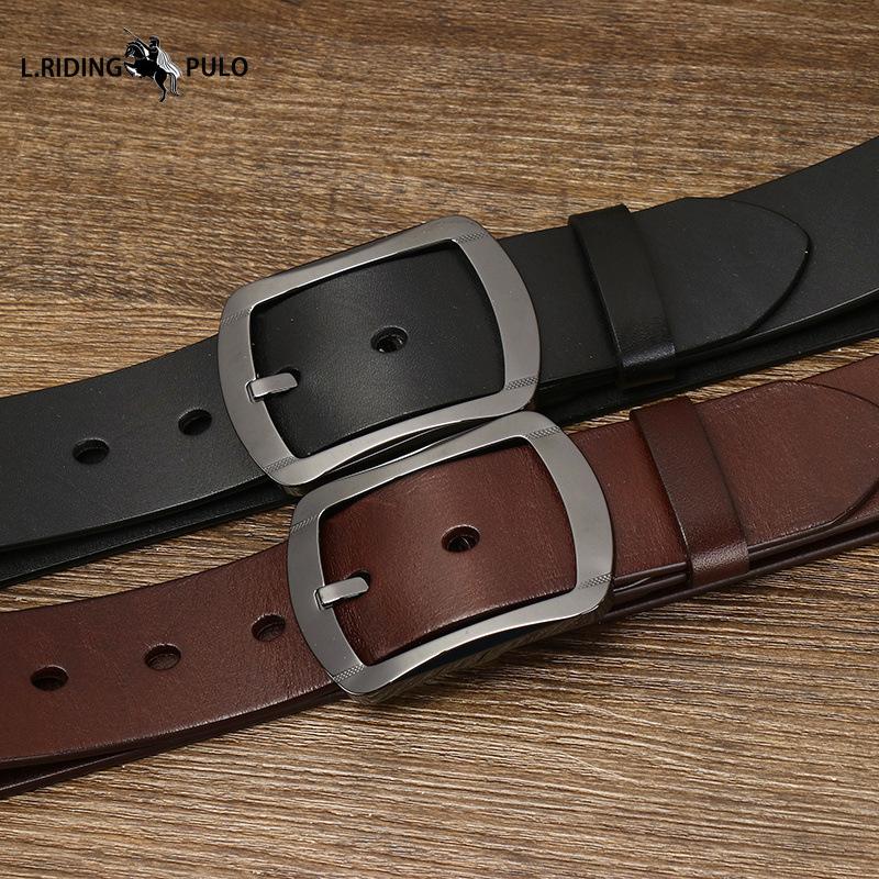 Ceramic Buckle Belt Men's Genuine Leather Pin Buckle Top Layer Cowhide Casual Versatile Youth Belt