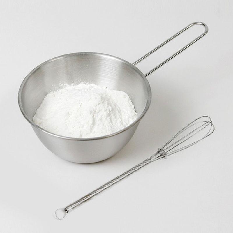 Reborn. J 304 Stainless Steel Long Handle Mini Measuring Cup 2-piece Set (200ml + 400ml) / Stainless Steel Handle Mixing Bowl