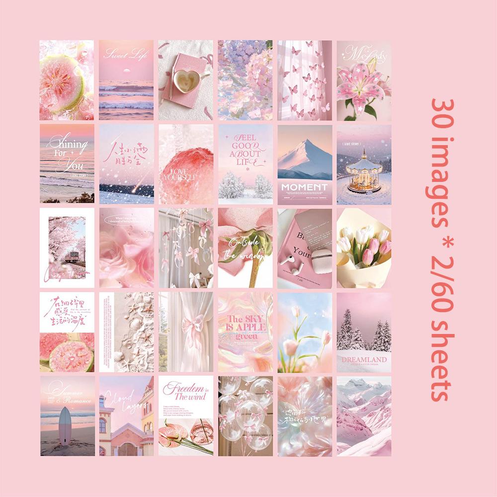60 sheets Mini Sticker Book Moment Romantic Series Ins Wind Hand Account Material DIY Sticker Book