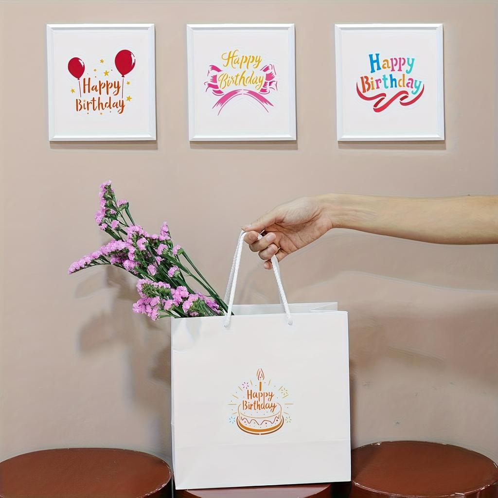 15PCS Happy Birthday Stencils Set, 10cm Reusable Plastic Painting Templates For Cards, Scrapbook, Wood, Wall & Party Decor