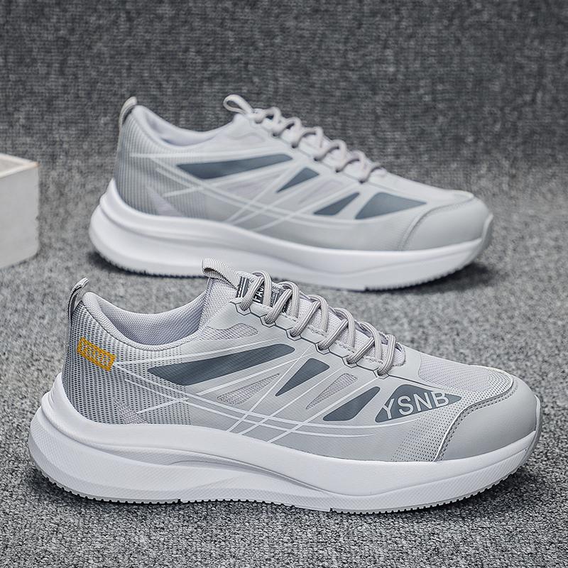 Fashion Sneaker Men Running Shoes Fashion Casual Mesh Breathable Height Increased Platform Climbing Gray Rubber Sole Wear-resistant Blac
