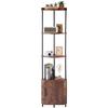 VEVOR 5 Tier Corner Shelf, Tall Corner Stand with LED Light and Doors, Wall Shelves Tower Storage Organizer, Metal Frame & Wooden Shelves