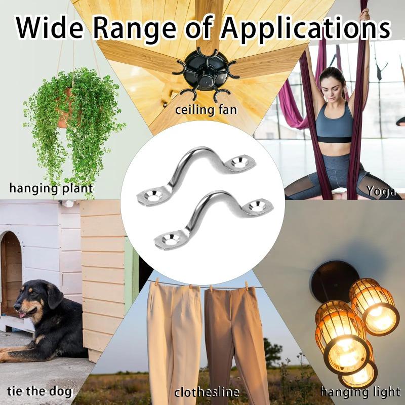 1/3/5pcs Hook Eye Plate Heavy Wall Mount Stainless Steel U Boat Ceiling Hanger Ring Yoga Swings Hammocks Marine Boat Rigging