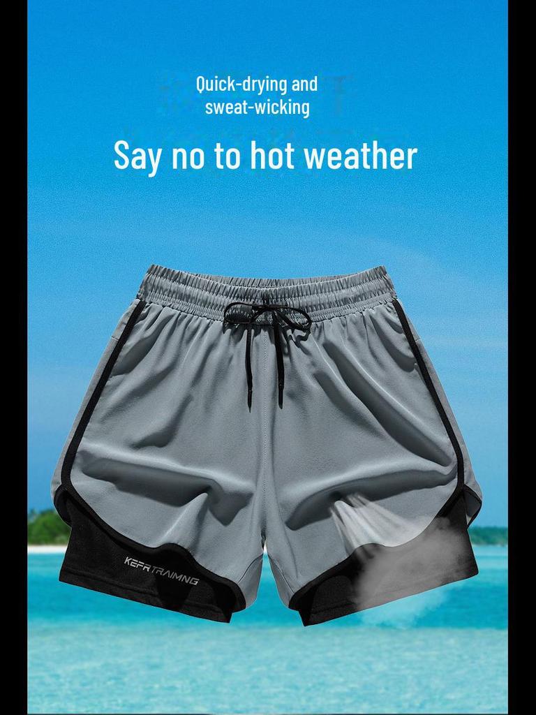 Męskie i damskie szybkoschnące letnie szorty do biegania z lodowego jedwabiu na fitness i maraton