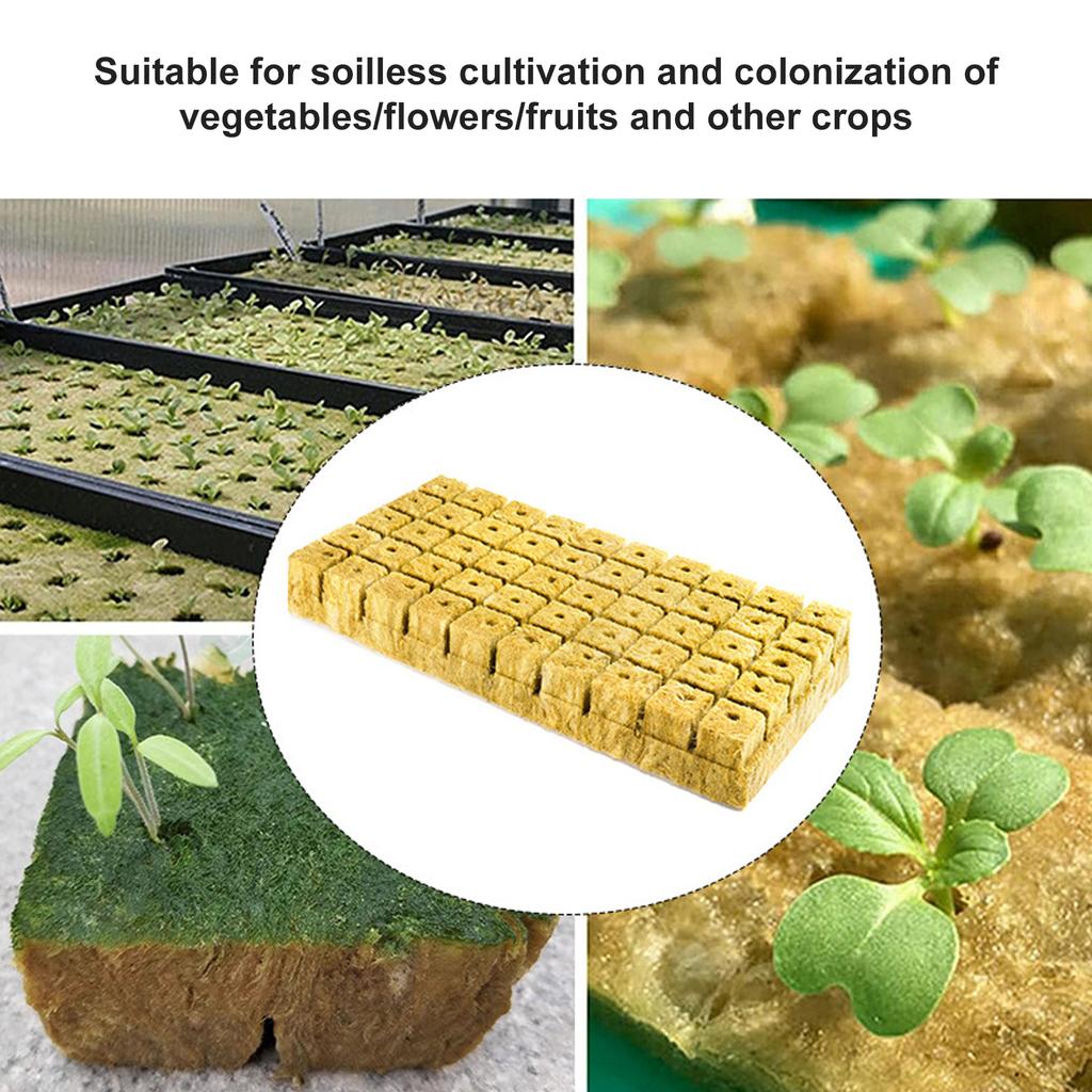 Rock Wool Cubes Starter Grow Cubes for Hydroponics Rock Wool Planting Cubes Clone Cubes Soilless Cultivation