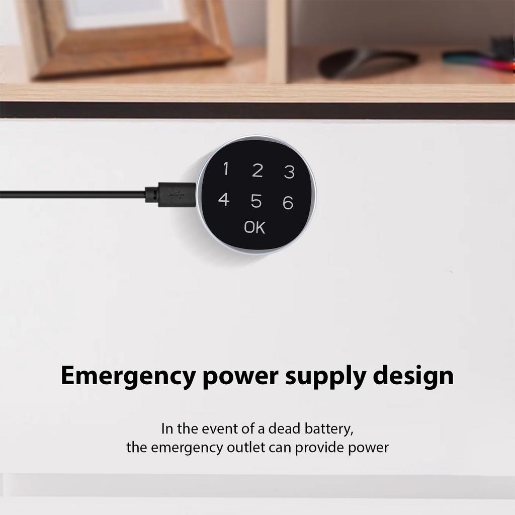 Digital Cabinet Lock with Combination Zinc Alloy Drawer Safe Smart Security Latch for Home Office Privacy Protection