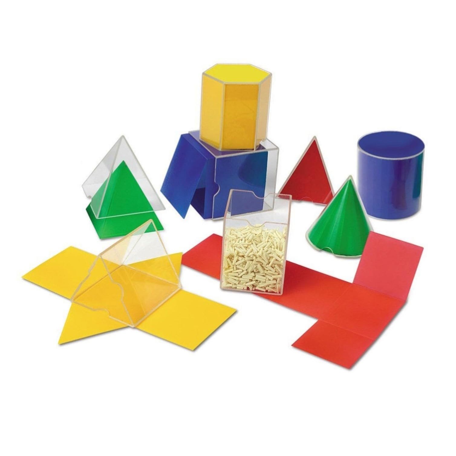 Learning Resources Folding Geometric Transparent 3D Shapes Folding Net Diagrams LER 0921 Shapes(TM) &