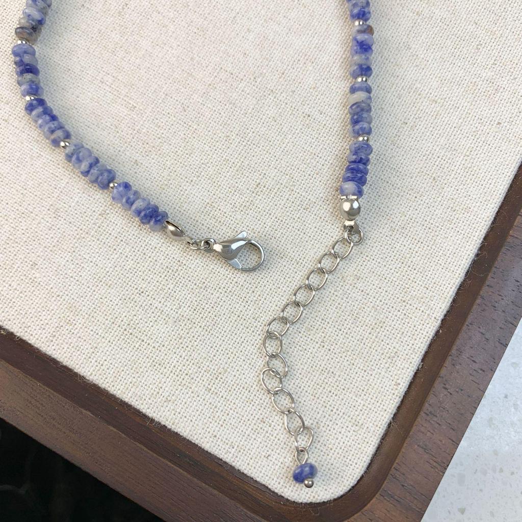 Europäische & Amerikanische Mitternachtsblaue Süßwasserperlen Schlüsselbeinkette - High-End Naturstein Gold Choker für Damen (2025)