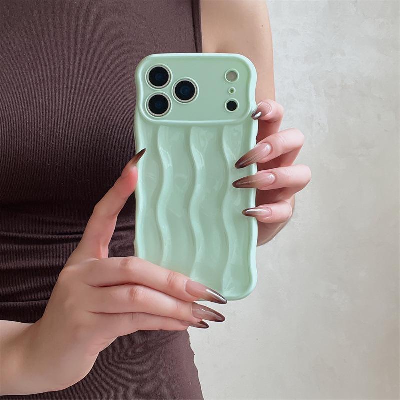 3D Wave Pattern Soft Shell Case for iPhone 13-17 Pro Max