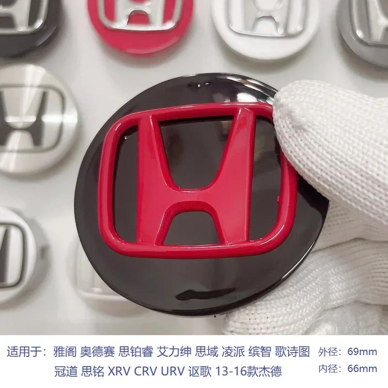 DJHQL1 4pcs 58mm 69mm Wheel Center Cap Logo Hub Cover Badge Emblem For Honda Civic City Accord Odyssey Spirior CRV Hrv Jazz CBR HR-V
