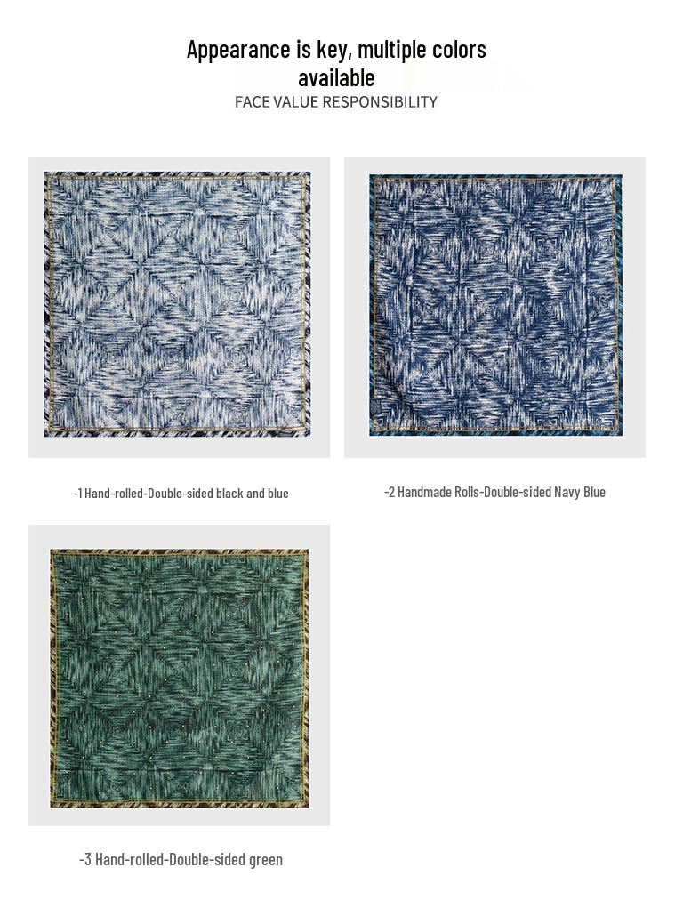 Silk Wool Women's Double-Sided Printed Scarf – Versatile Commuting, Sun Protection, Warm Shawl, Exquisite Self-Gift