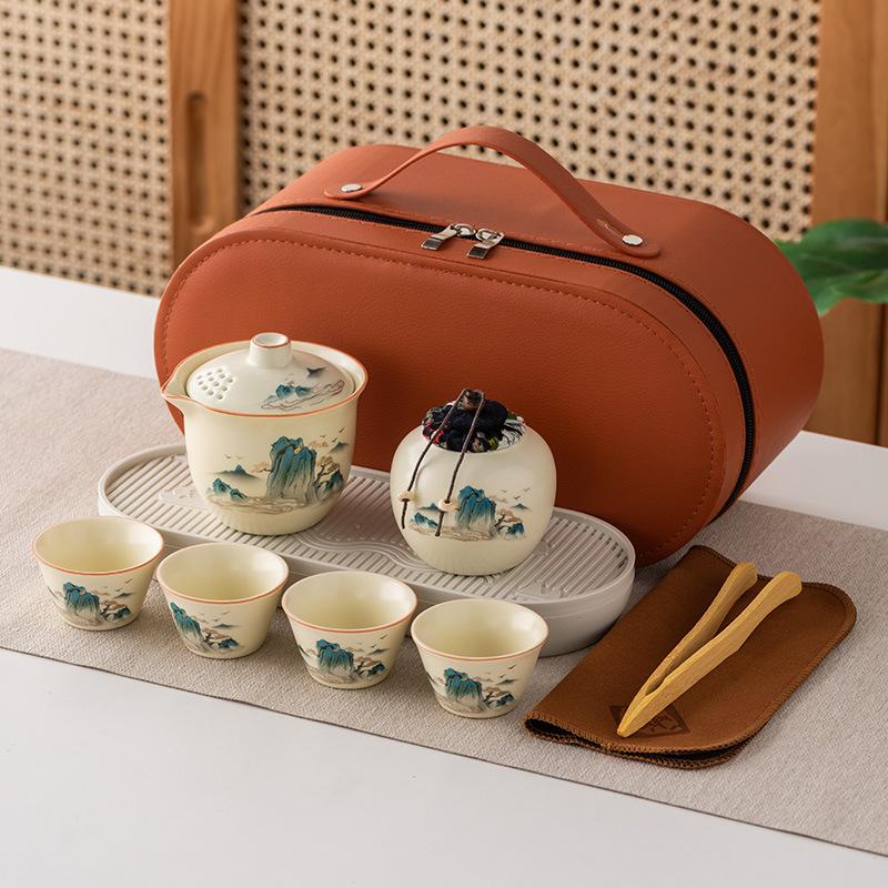 Ru Kung Fu Travel Tea Set Gift Box Set Portable Storage High-end Guochao Business Holiday Gifts