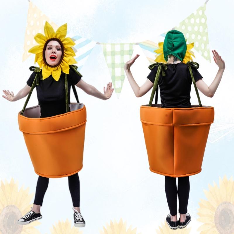 Sunflower Pot Plant Cosplay Costume For Stage Performance
