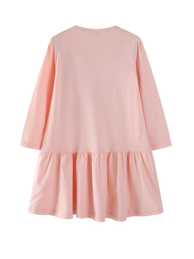 European Autumn Unicorn Embroidery Long Sleeve Princess Dress for Girls