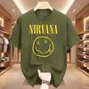 Nuova T-shirt Unisex Nirvana Rock Band 100% Cotone Stile Hiphop Unisex e Unisex Oversize Y2K Tee Casual Larga per Esterno Strada