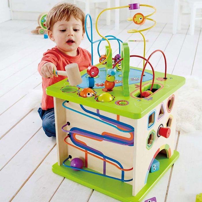 Cube d'activité country critters hape - jouet d'éveil en bois pour bébé de 12 mois et plus
