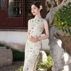 Sleeveless daily national style new Chinese style Suzhou long cheongsam improved young 1011 new women's high sense summer