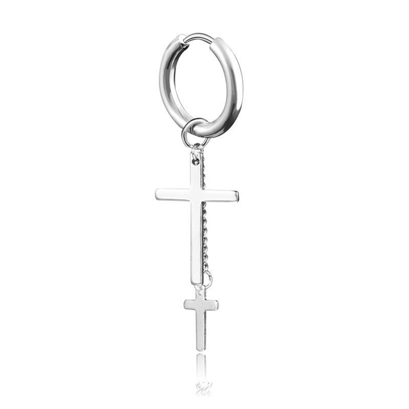 Baosalina Titanium Steel Earrings: Trendy Long Tassel Chain Earrings for Men and Women.