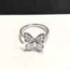 925 Sterling Silver Exquisite Butterfly Diamond Ring – Elegant and Adjustable for Women