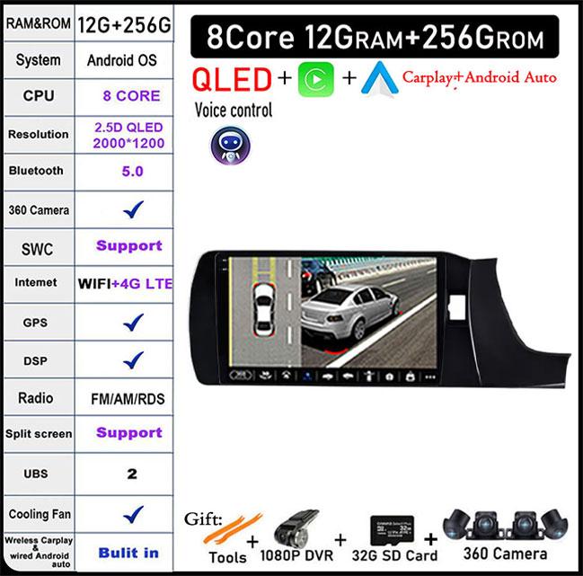 QLED/Screen Android 14 For Honda Amaze 2018 2019 Car Video Multimedia Player Autoradio GPS Navigation Radio Stereo Auto