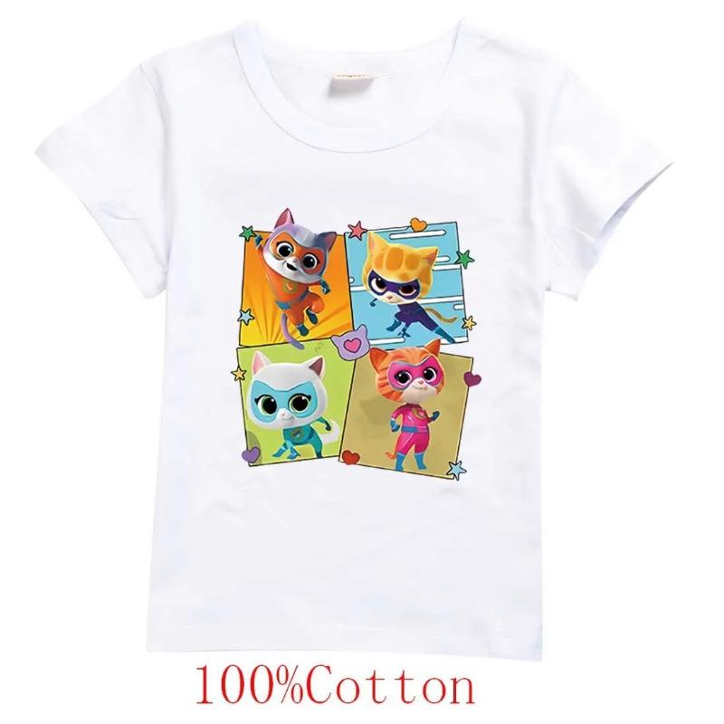 Game Super Cat Costume Kids SuperKitties T Shirt Baby Girls Summer Clothes Toddler Boys Cotton Tshirt Children Short Sleeve Tops