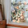Static Cling Window Sticker Cartoon Rabbit Flower Bird Butterfly Double Sided Visible Glass Home Decor
