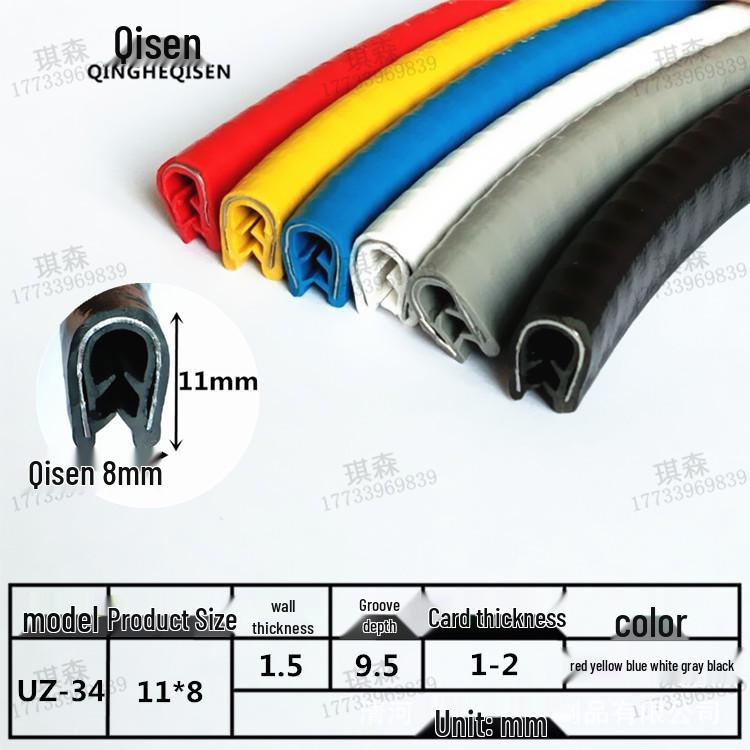 U-formad gummitätningskantlist för metallskydd