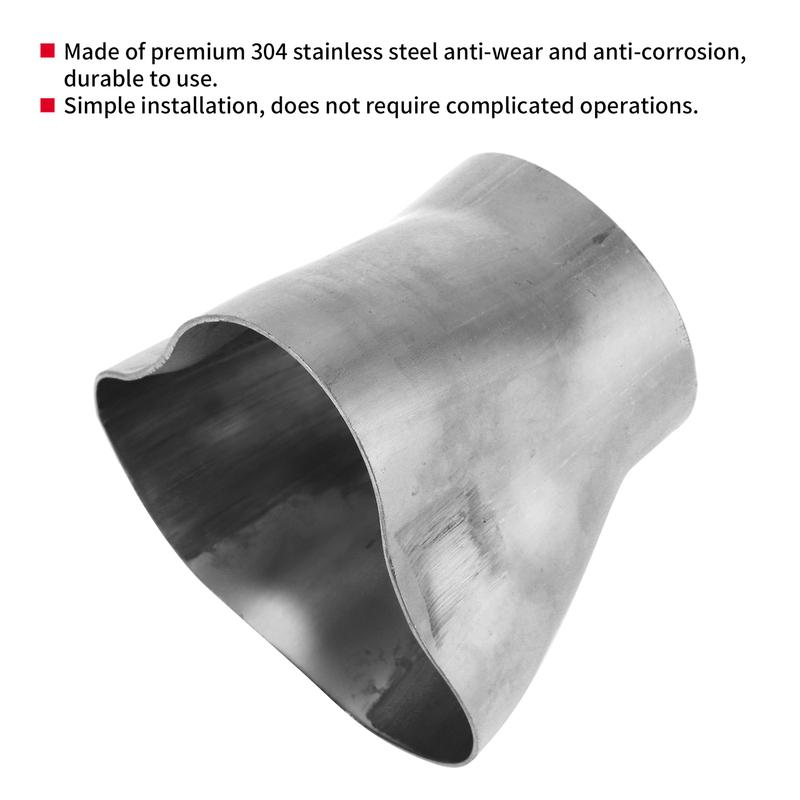3 into 1 Exhaust Header Collector 1.75in Inlet 2.38in Outlet for Car Modification Car Exhaust Accessory Exhaust Header