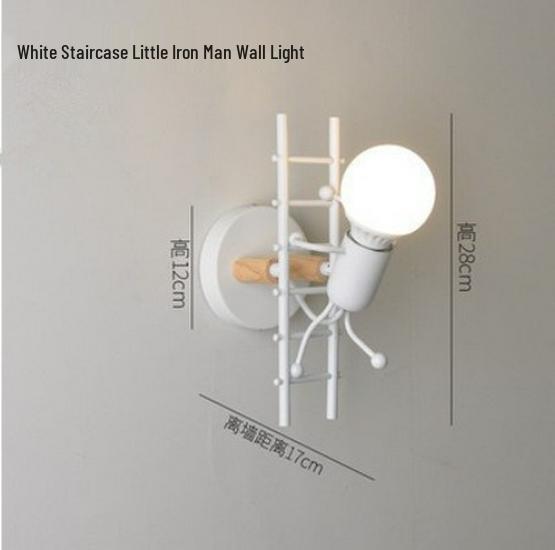 

Скандинавский настенный светильник «Гном, поднимающийся по лестнице» для детской комнаты или спальни E27/No Bulb белый