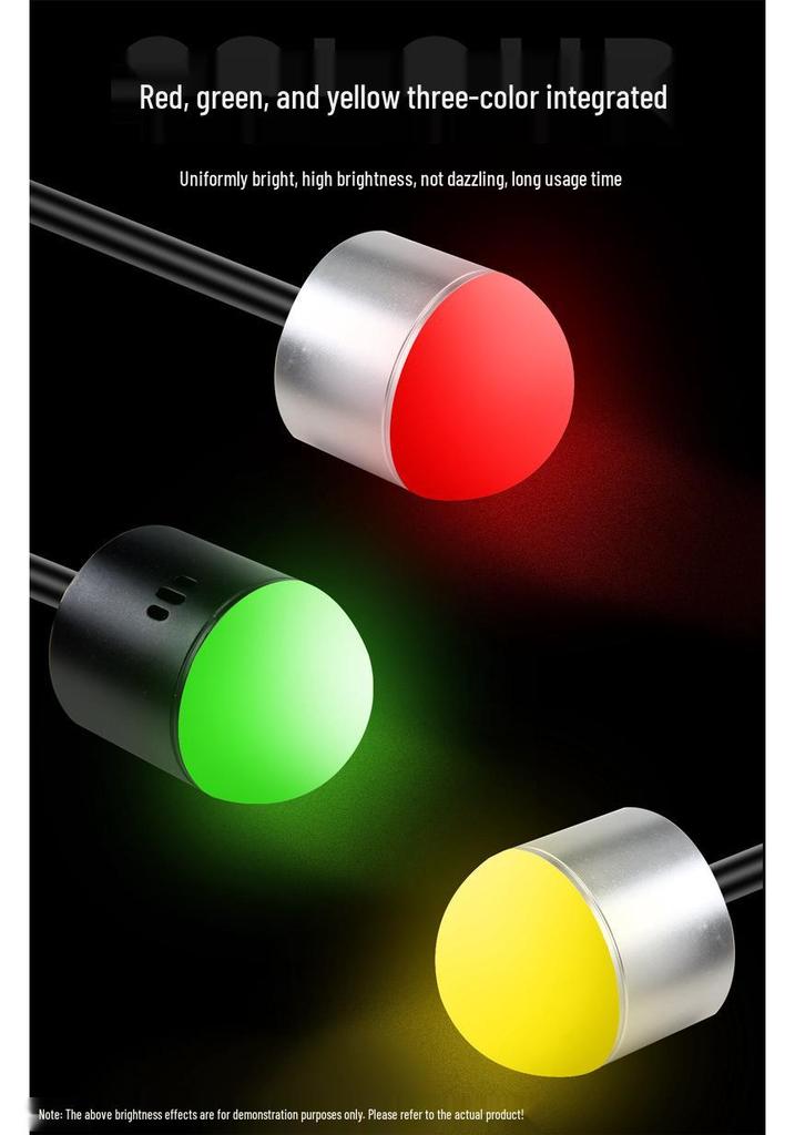 Waterproof LED Magnetic Hemisphere Signal Light: 3-Color, 12V/24V Indicator for Machines