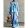 European and American loose bat sleeve top + wide-leg trousers set 1116 European and American women's clothing two-piece set