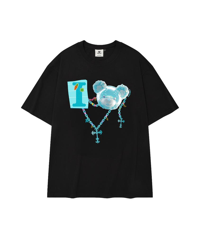 DYSFUNCT I Love Cotton Bear T-Shirt(Black/Blue)