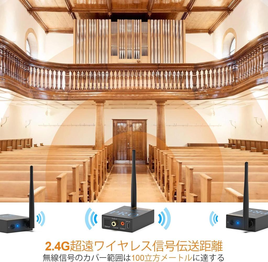 1Mii Bluetooth for TVs and RT5066Pro with and AUX No Wireless 100m Streams Audio from and MP4s To or Wired and Mini Stereo Systems