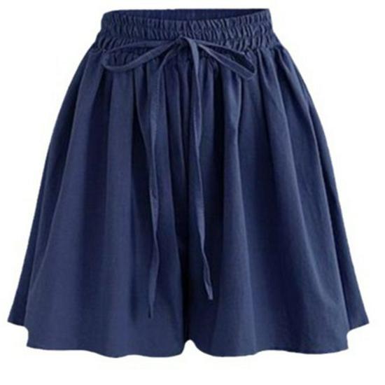 Women's Plus Size Elastic Waist Wide Leg Shorts - Summer Casual Korean Style