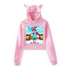 Icrimax Cat Ear Hoodie Women Long Sleeve Cropped Sweatshirts Female Casual Streetwear Crop Tops