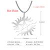 Cazador Sun Wheel Pentagram Charm Necklace for Women Men Supernatural Dean Amulet Sweater Chain Stainless Steel Collars Couple
