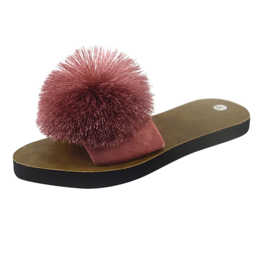 Beach Shoes Sandals Home Flip-Flops Hair Flat Slipper Breathable Women Women'S Womens Slippers Fuzzy Women Soft Plush Slippers