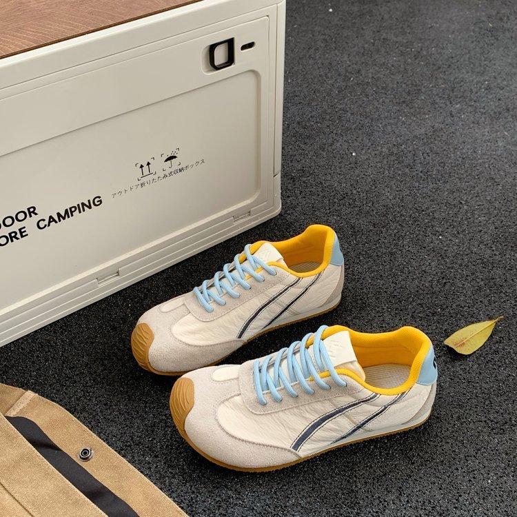 Ballet training shoes women's 2025 spring new flat-soled retro ugly cute color matching Forrest Gump shoes soft-soled casual sports shoes