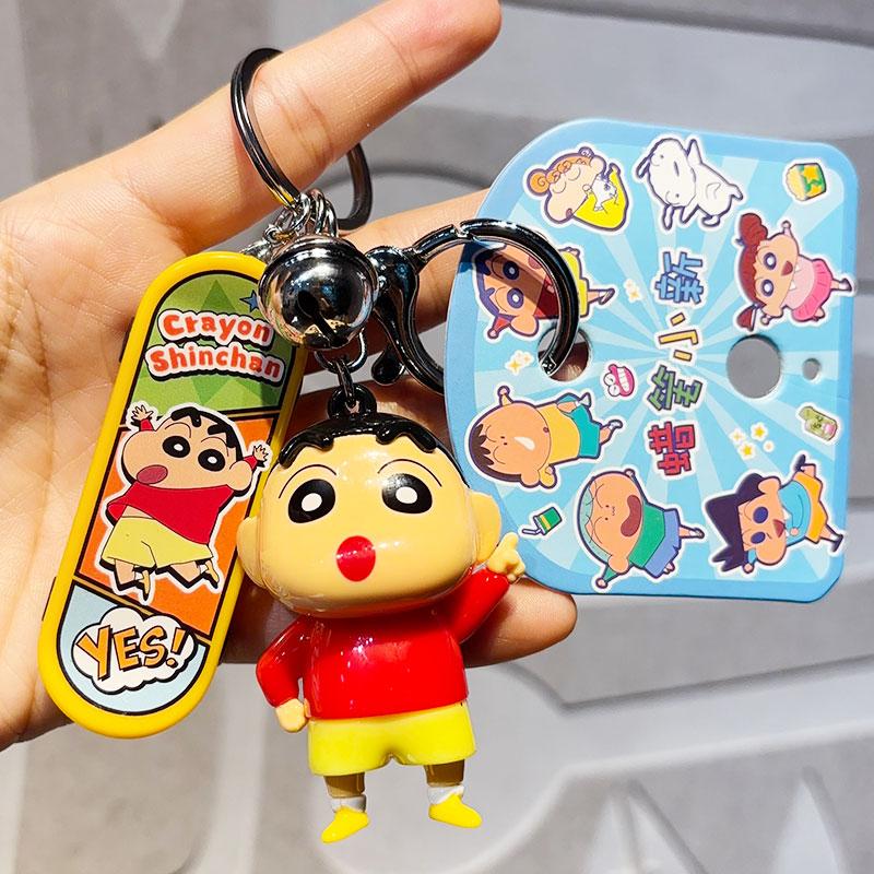 

Adorable Cartoon Keychain Pendant School Pouch Accory Doll Student Bapa Decorations Crayon Inchan Toy Charm Pouch Accory