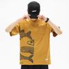 Japanese Cotton T-shirts Mackerel Print Patchwork Tees Summer Oversized O-neck Short Sleeve Casual Shirts Men Clothing