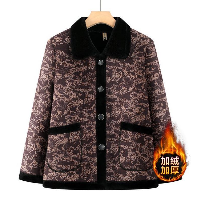 Fleece winter cotton-padded jacket thickened new thermal cotton-padded jacket lapel large size cotton-padded jacket women