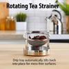 304 Stainless Steel Loose Leaf Tea Strainer Rotating Basket Tea Leaf Filter  Tea Serving