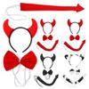 Costume Cosplay Fancy Dress Costume Kit Red Devil Horn Headband  for Halloween Decorations