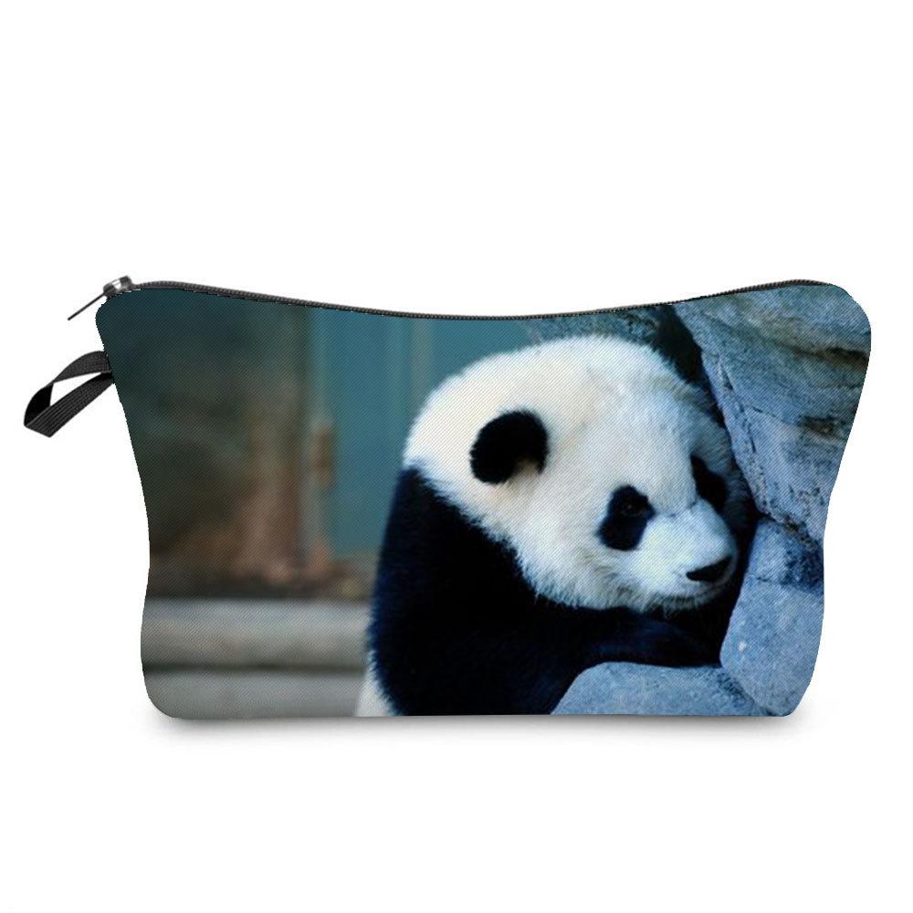 Women  Panda Print Cosmetic Bag Toiletries Organize Travel Storage Case KTB