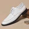 Leather Shoes Autumn Breathable Extra Large Size Pointed Leather Casual Wedding Groom Shoes Soft Surface Soft Sole